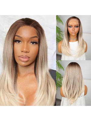 Zemira Kumral Beyaz Platin Ombreli Tül Peruk