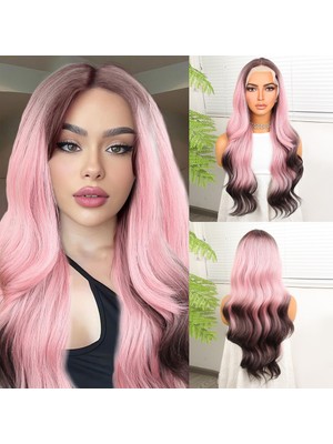 Zemira Siyah Pembe Ombre Fiber Sen Tül Peruk