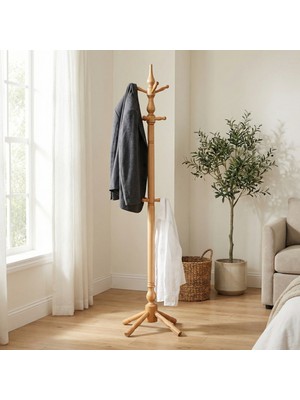 Hestia Gundays Home Tornalı Askılık Naturel Masif Gürgen Ağacı El Yapımı