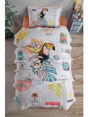 Zemira Tek Kişilik Yatak Örtüsü Paradise V1 Somon