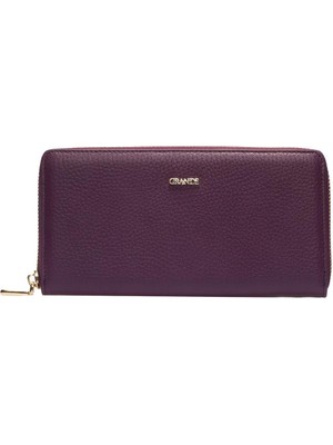 Grande Gerçek Deri Fermuarlı Kadın Cüzdanı Büyük Boy Hakiki Deri