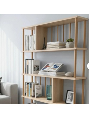 Peka 5 Raflı Modern Dekoratif Kitaplık Klasörlük Mutfak Rafı Kiler Çok Amaçlı Düzenleyici Raf