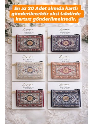 Fiore Hediyelik Kına Hediyelik Etnik Desen Kumaş Cüzdan Kına Hatırası Karışık Renk 10 Adet Kınada Dağıtmalık