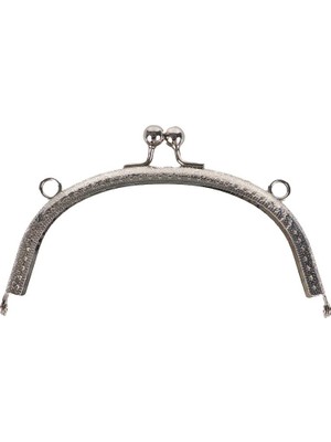 Ritzz Oval Delikli Vintage Metal Çanta Bursu 16.5 cm Gümüş