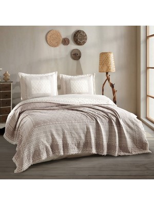 Zemira Çift Kişilik Müslin Yatak Örtüsü Nomada V2 Kahve