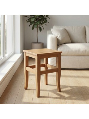 Hestia Gundays Home 45 cm Tabure Naturel Masif Gürgen Ağacı El Yapımı