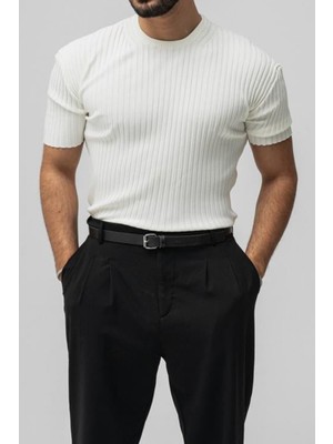 Tarz Cool Erkek Siyah Likralı Loose Fit T-Shirt