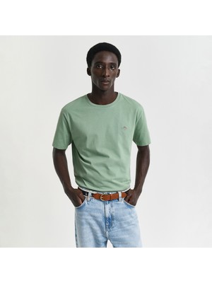 Gant Erkek Yeşil Regular Fit Bisiklet Yaka T-Shirt