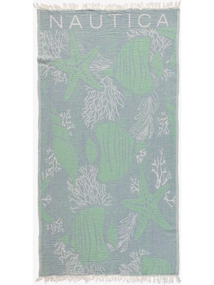 Nautica Unisex Mavi Desenli Havlu