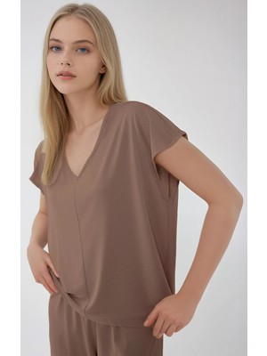 Vitrin V Yaka Arkası Uzun Bluz