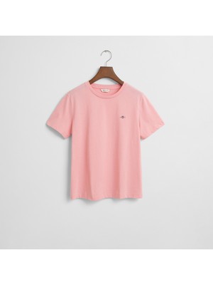 Gant Kadın Pembe Regular Fit Bisiklet Yaka T-Shirt