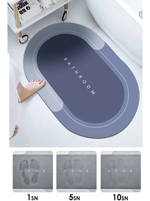 Normadia Kaymaz Tabanlı 40X60 cm Sihirli Su Emişli Banyo ve Lavabo Paspası