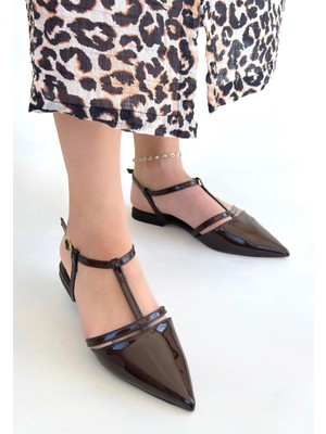 Veralya Canca Kahverengi Rugan Babet Ayakkabı