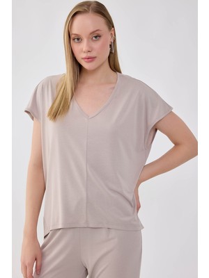 Vitrin V Yaka Arkası Uzun Bluz