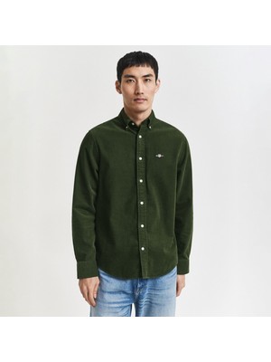 Gant Erkek Haki Regular Fit Düğmeli Gömlek