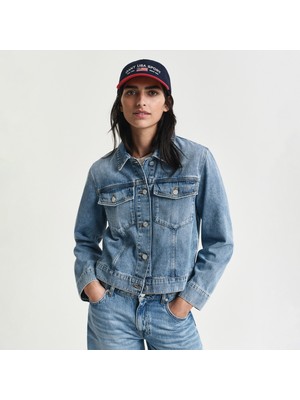 Gant Kadın Mavi Regular Fit Klasik Yaka Denim Ceket