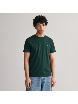 Gant Erkek Yeşil Regular Fit Bisiklet Yaka T-Shirt