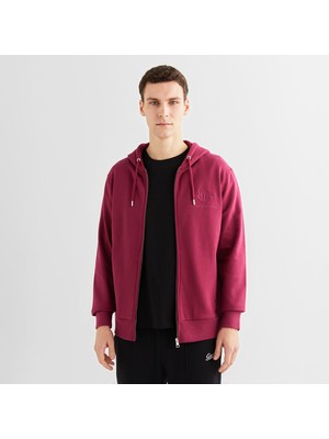 Gant Erkek Bordo Regular Fit Kapüşonlu Logolu Sweatshirt