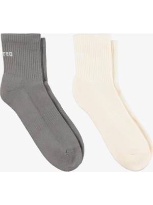 United Unıted4 Erkek Gri/krem 2'li Çorap