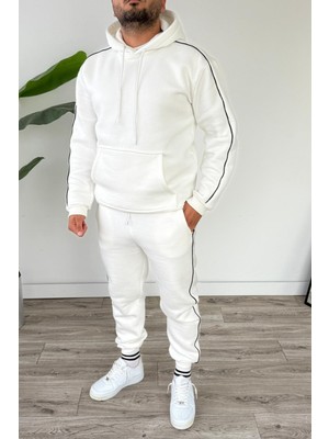 Tarz Cool Erkek Kapüşonlu Kanguru Cepli Biyeli Alt Üst Takım