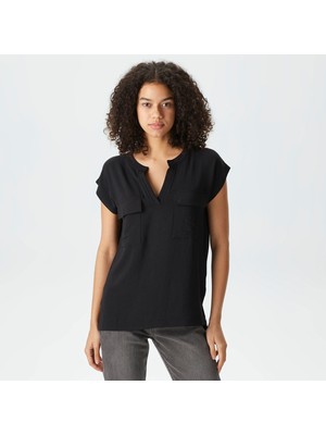 Nautica Kadın Siyah Relaxed Fit Bluz