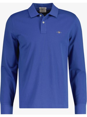 Gant Erkek Mavi Regular Fit Uzun Kollu Polo