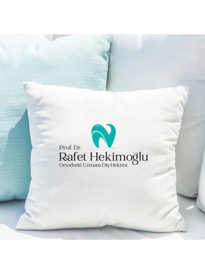 Çılgıntrend Diş Hekimlerine Özel Saten Yastık Kılıfı 50X50 cm – Isme Özel Diş Hekimi Temalı Dekoratif Kırlent Kılıfı (Içi Boş)