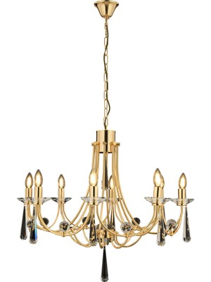 Lampaluce Klasik Metal Altın Renk Avize 8'li 70cm