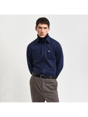 Gant Erkek Lacivert Slim Fit Gömlek