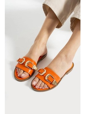 Veralya Sene Turuncu Cilt Terlik