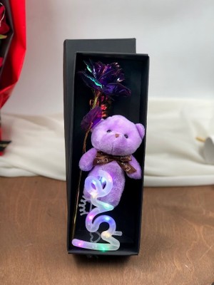 Masalsı Concept Love LED Işık Sonsuz Gül ve Peluş Ayıcık Sevgiliye En Özel Sevgililer Günü Hediyesi 14 Şubat Özel Görseldeki Gibidir