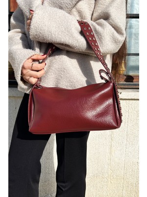 bahwar Zımbalı  Vegan Deri Kadın Omuz Çantası – Günlük Şık El ve Kol Çantası