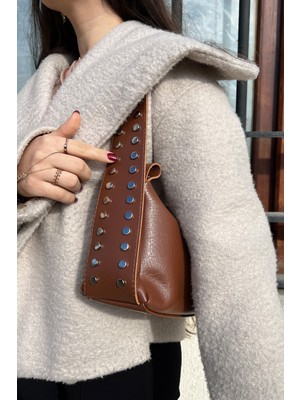 bahwar Zımbalı  Vegan Deri Kadın Omuz Çantası – Günlük Şık El ve Kol Çantası