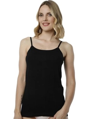 Hmd B2006 Saten Ip Askılı Siyah Atlet