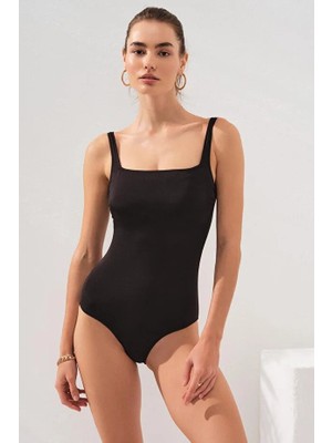 Pierre Cardin Karamel Kare Yaka Korseli Mayo Siyah 241135