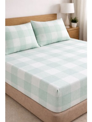 Ecem Home Pamuk Saten Tek Kişilik Yastık Kılıflı Lastikli Çarşaf Takımı