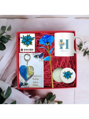 Marmori 💙✨ Mavi Yasemin Çiçeği – Kişiye Özel Hediye Seti ✨💙