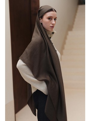 Jolamier Haki Düz Yün Ipek Şal