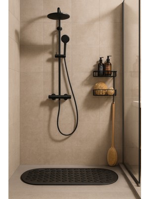 Normadia Kaydırmaz Banyo Paspası, Masajlı Vantuzlu, 37X69 Cm, Konforlu ve Şık