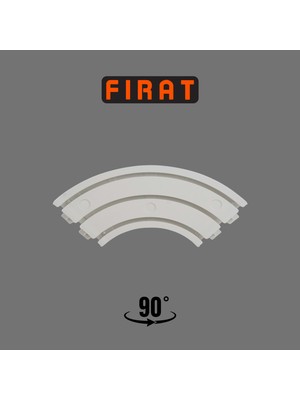 Fırat 3 Raylı Perde Rayı Korniş 90 Derece Perde Dönüş Aparatı