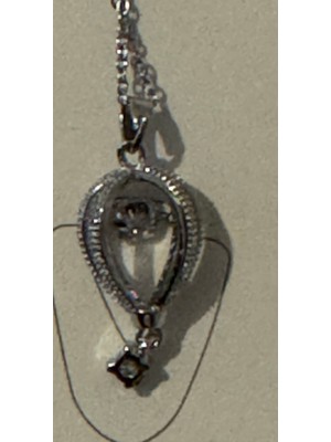 Stainless Steel Taşlı Kalp Kafes Madalyon Kolye