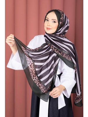 ECN Çizgi Desen Leopar Şal Serisi Zümrüt