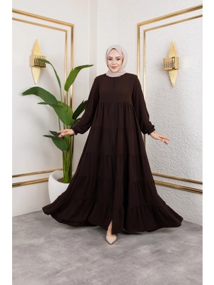 Butik Medine Ipeği 5 Kat Büzgülü Mevlana Feracce