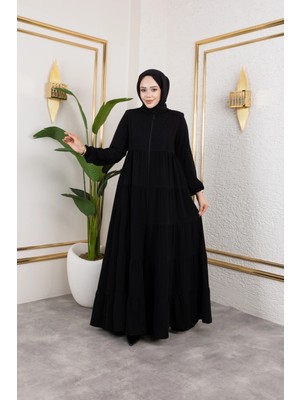 Butik Medine Ipeği 5 Kat Büzgülü Mevlana Feracce