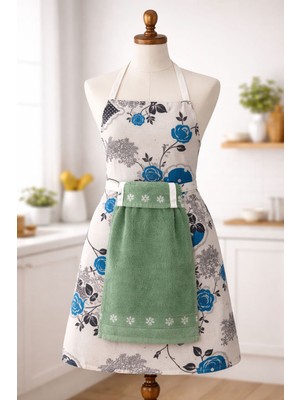 Ecem Home Kadife Havlulu Mutfak Önlüğü