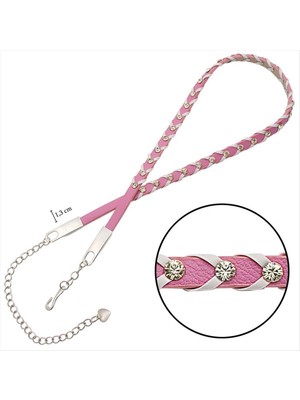 Zero Land Storozde Örgülü Deri Taşlı Kemer-Sarı