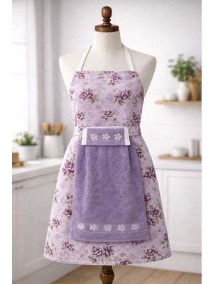 Ecem Home Kadife Havlulu Mutfak Önlüğü