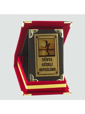 Zero Land Storozde Dünya Güzeli Sevgilime Plaketi-Kırmızı