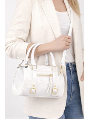 Özüm Çanta Kadın El Kol ve Omuz Çantası Beyaz