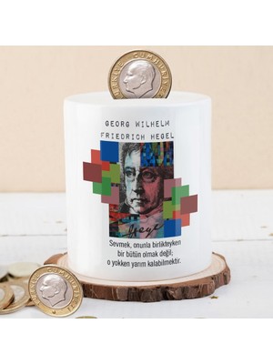 Asilmeydan Filozof George Wilhelm Hegel Seramik Kumbara Canlı Renkler ve Çift Yön Baskı Özellikli